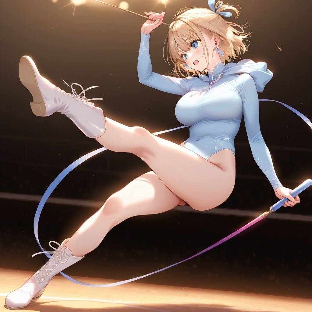 金髪ショート新体操美少女