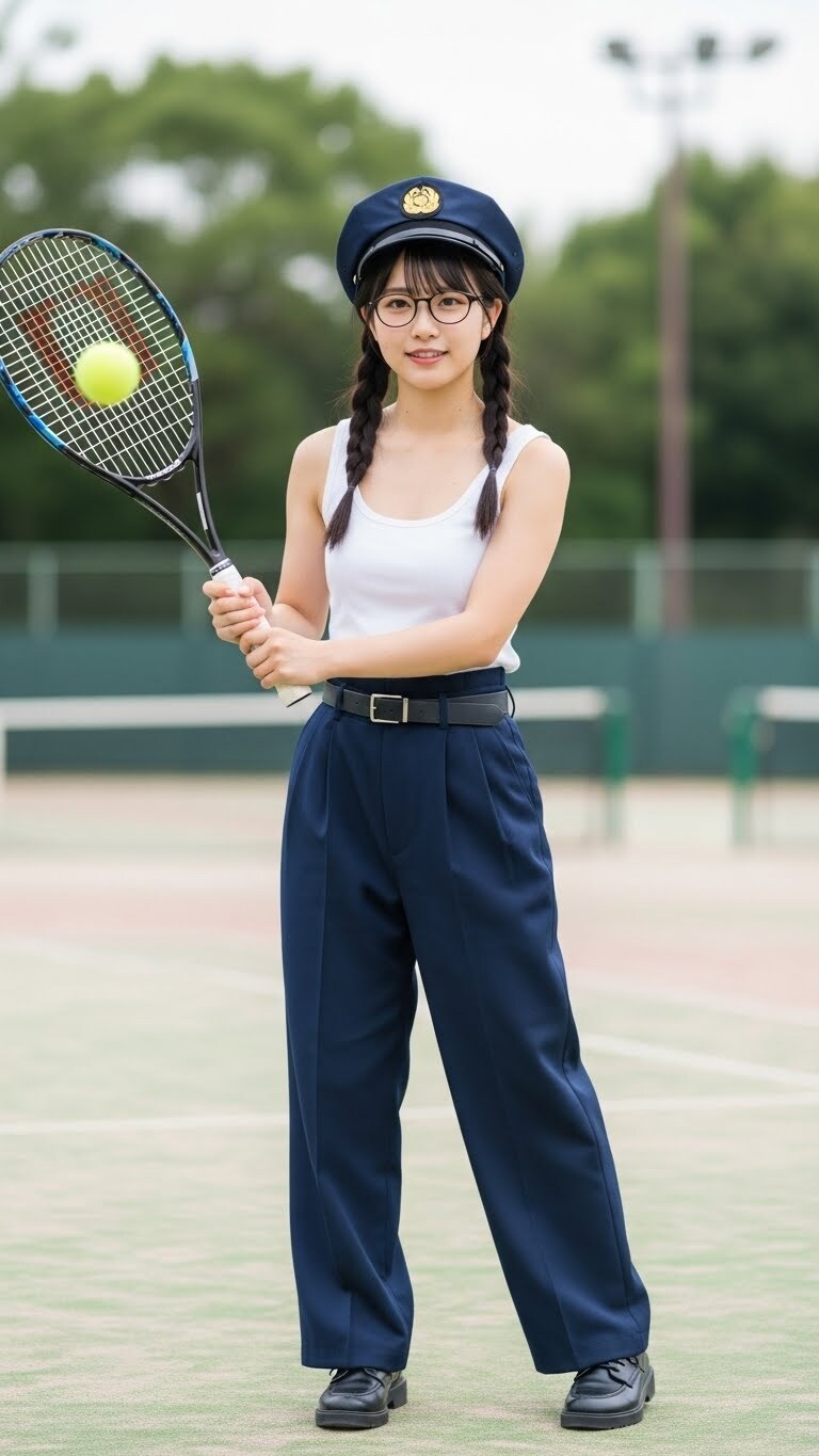 リアルかっこかわいい婦警光阿弥優香梨のテニス