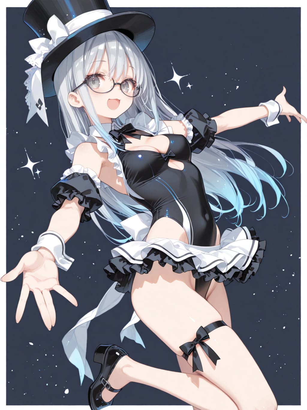 トップハット競泳メイド風謎衣装