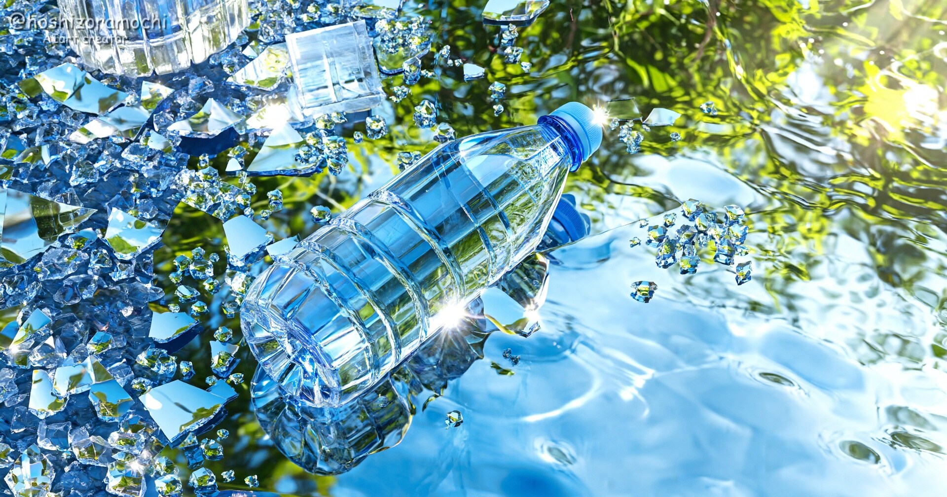 クリスタルみたい✨光る水のペットボトル
