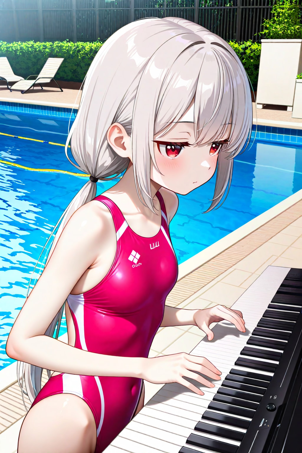 プールのキーボードリトルデビルアイちゃん