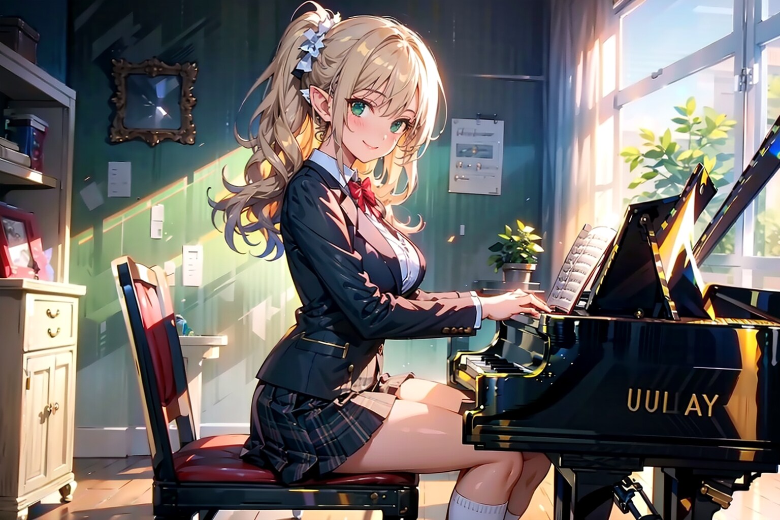 ピアノを弾くマリーネさん