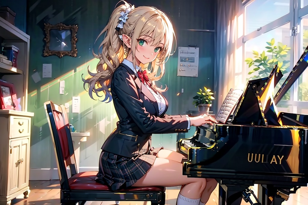 ピアノを弾くマリーネさん