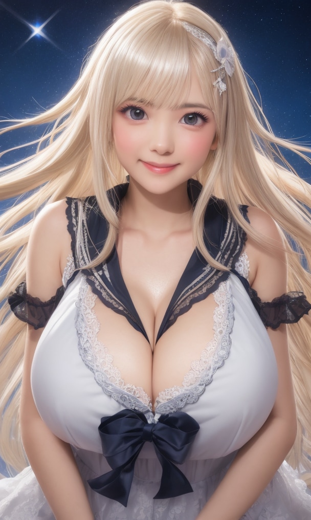 星空とセーラー服と女子高校生