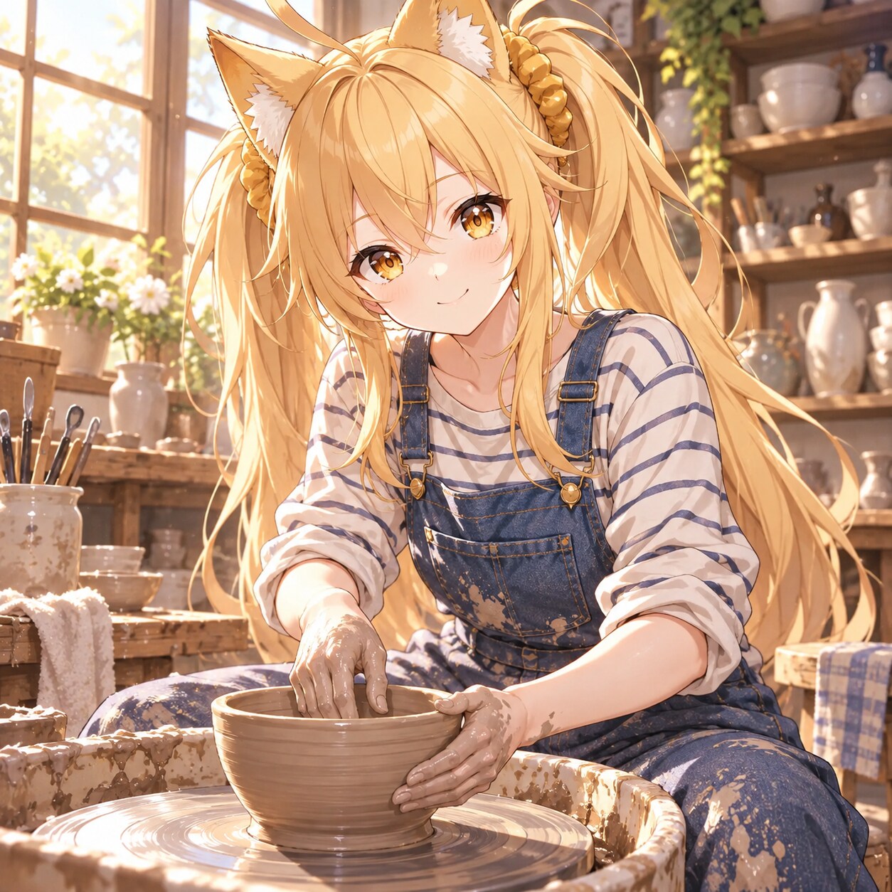 ミラの陶芸に挑戦 | の人気AIイラスト・グラビア
