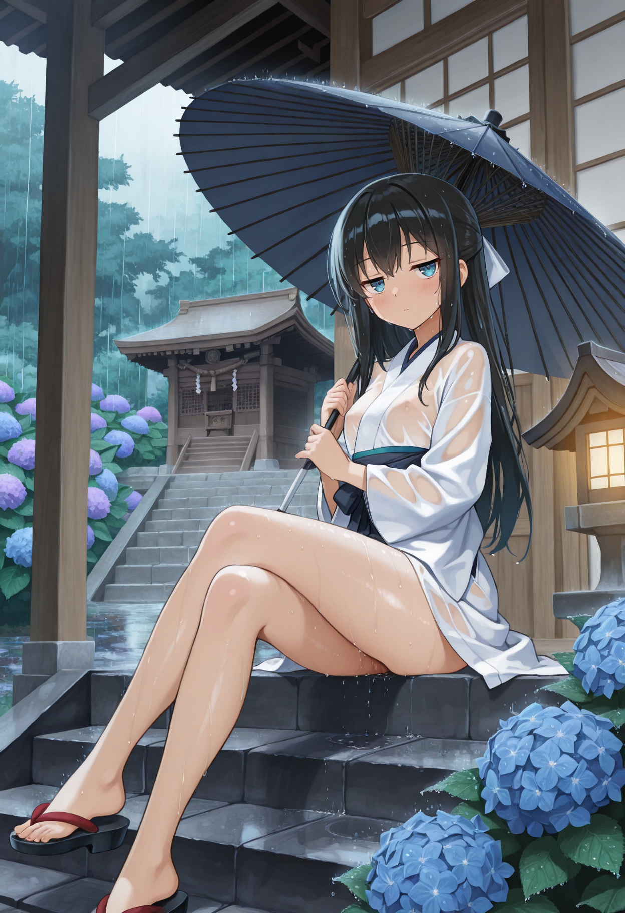 神社の紫陽花