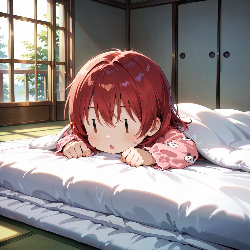 夏休み、起き抜けのジト目先生 Y722