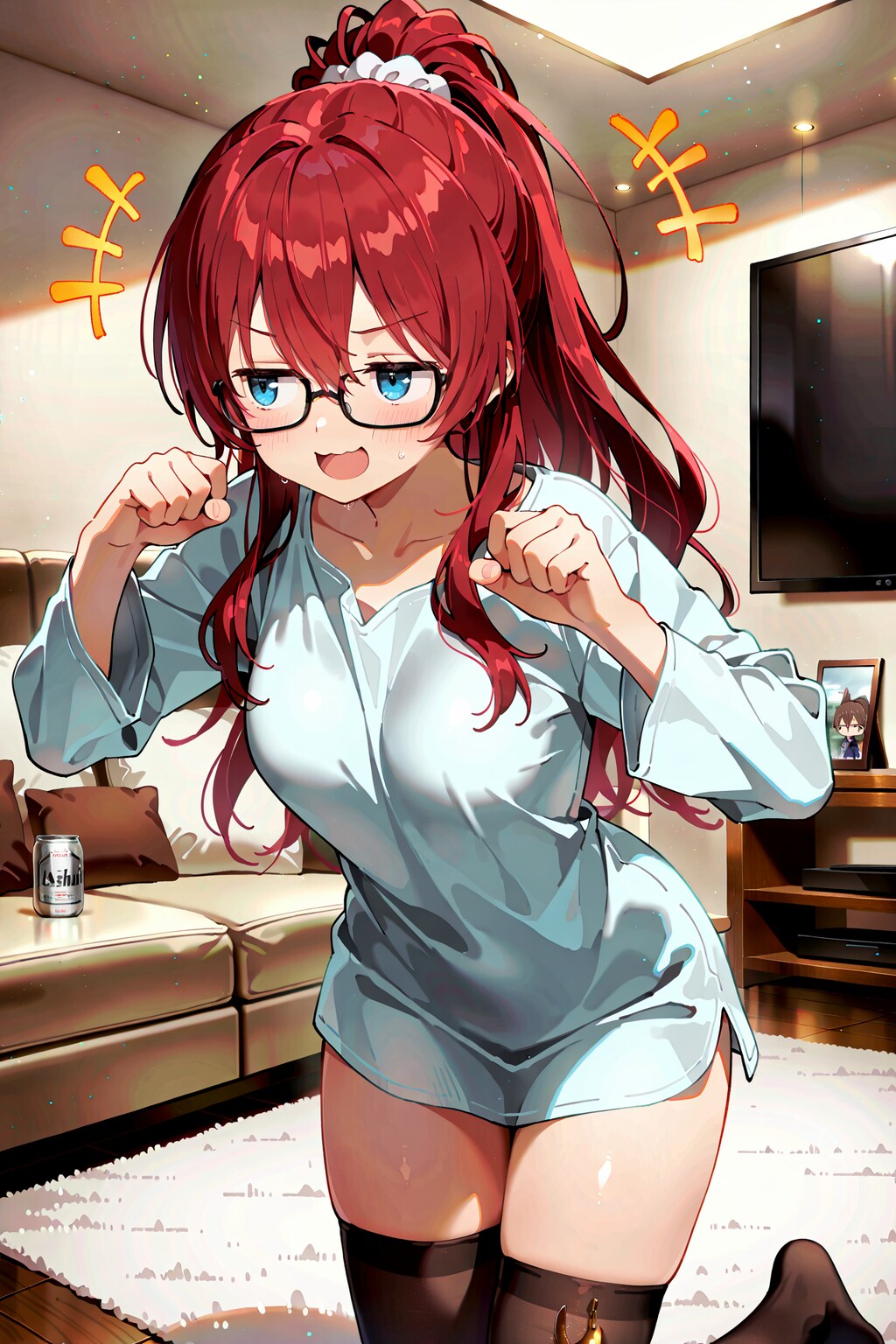 夏休み、起き抜けのジト目先生 Y722