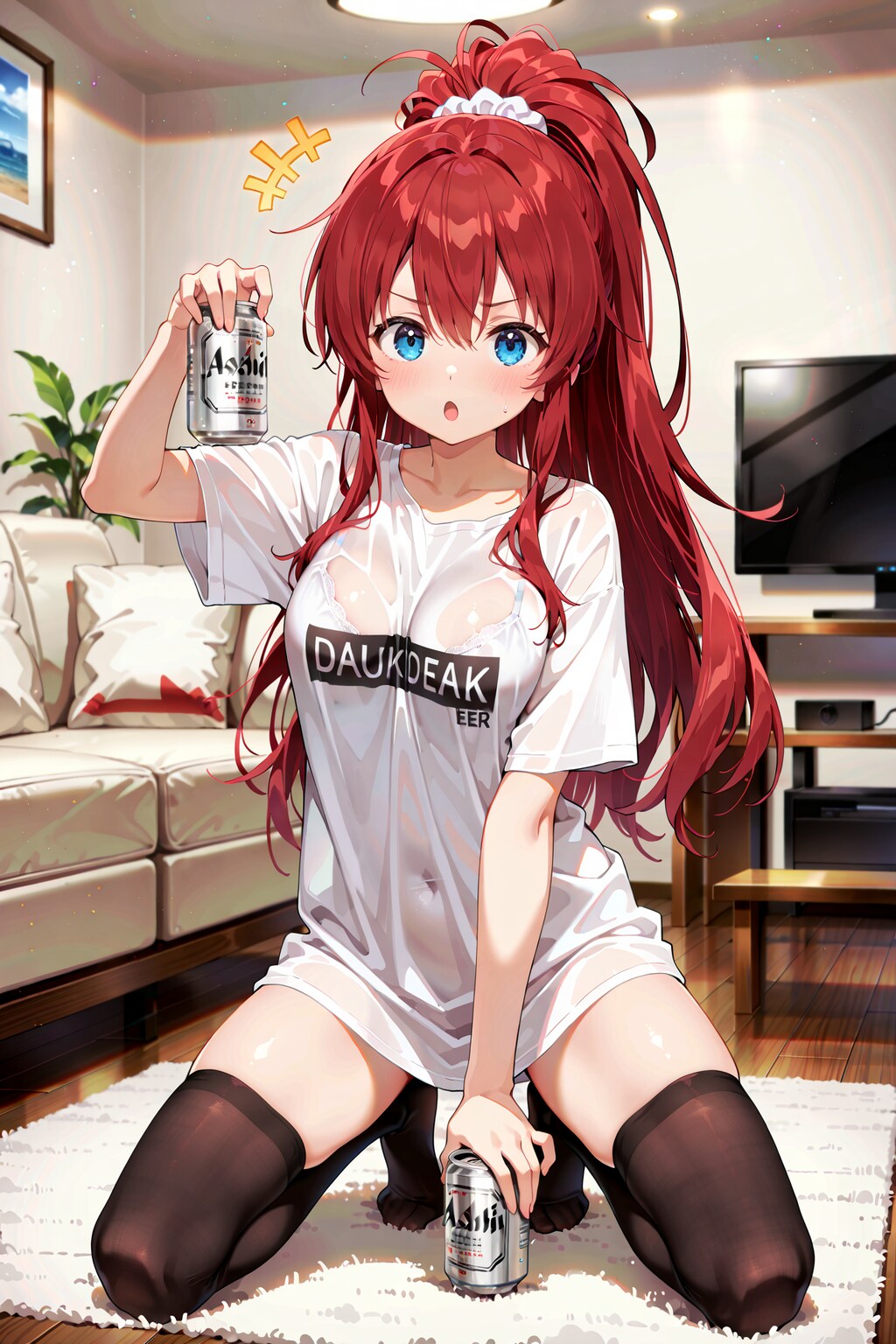 夏休み、起き抜けのジト目先生 Y722