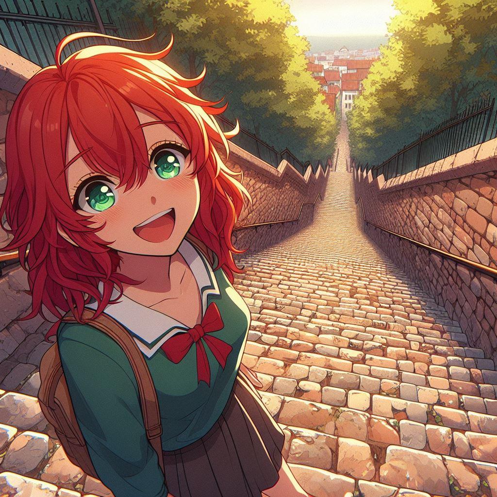 階段の少女