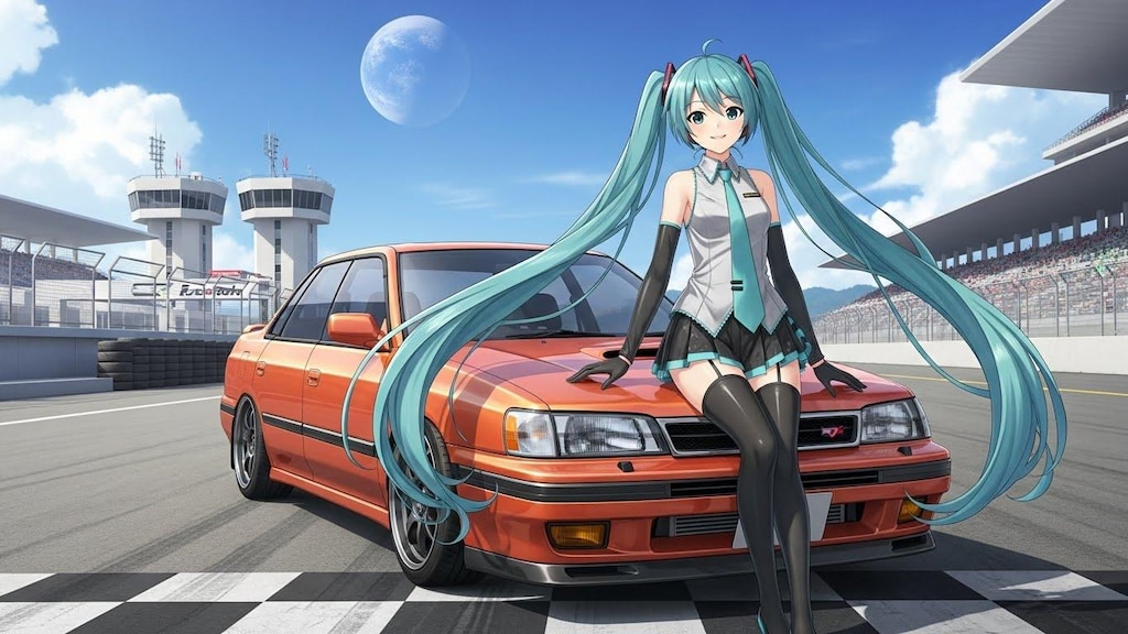 初音ミクとレガシィRS