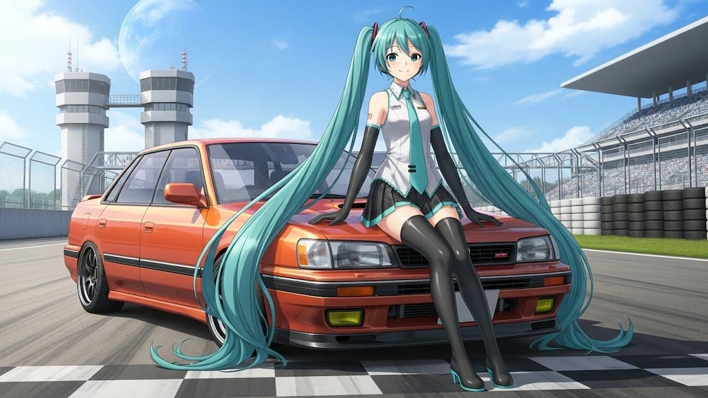 初音ミクとレガシィRS