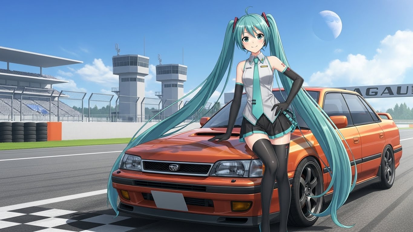 初音ミクとレガシィRS | の人気AIイラスト・グラビア