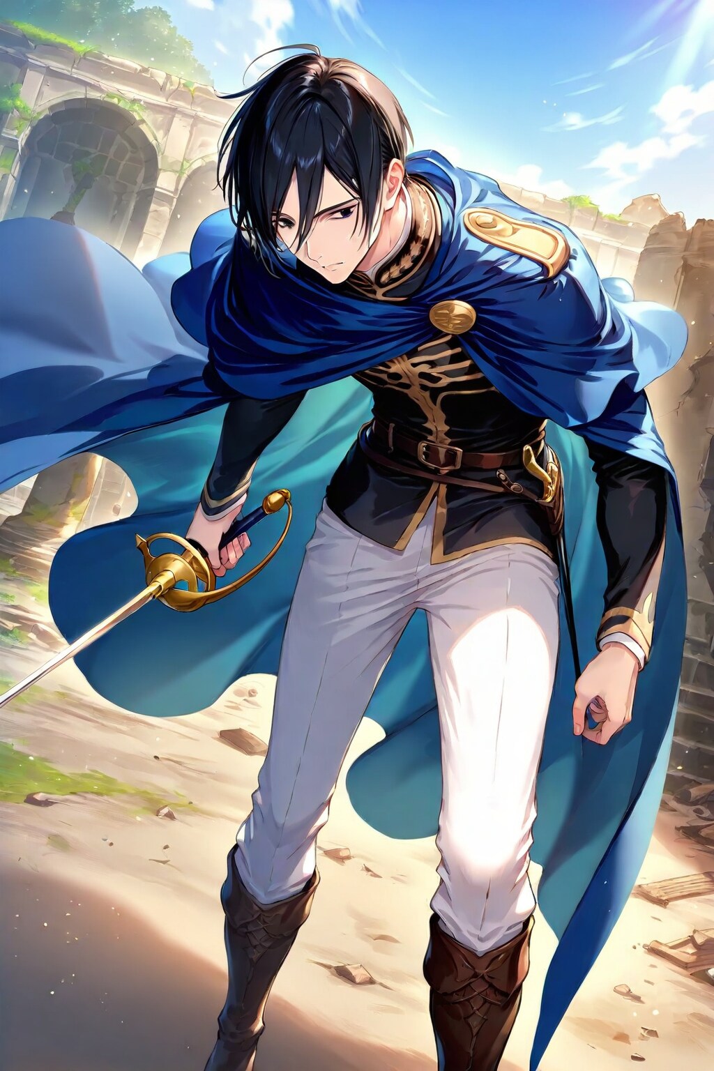 古代遺跡地下,大型男性魔法剣士8