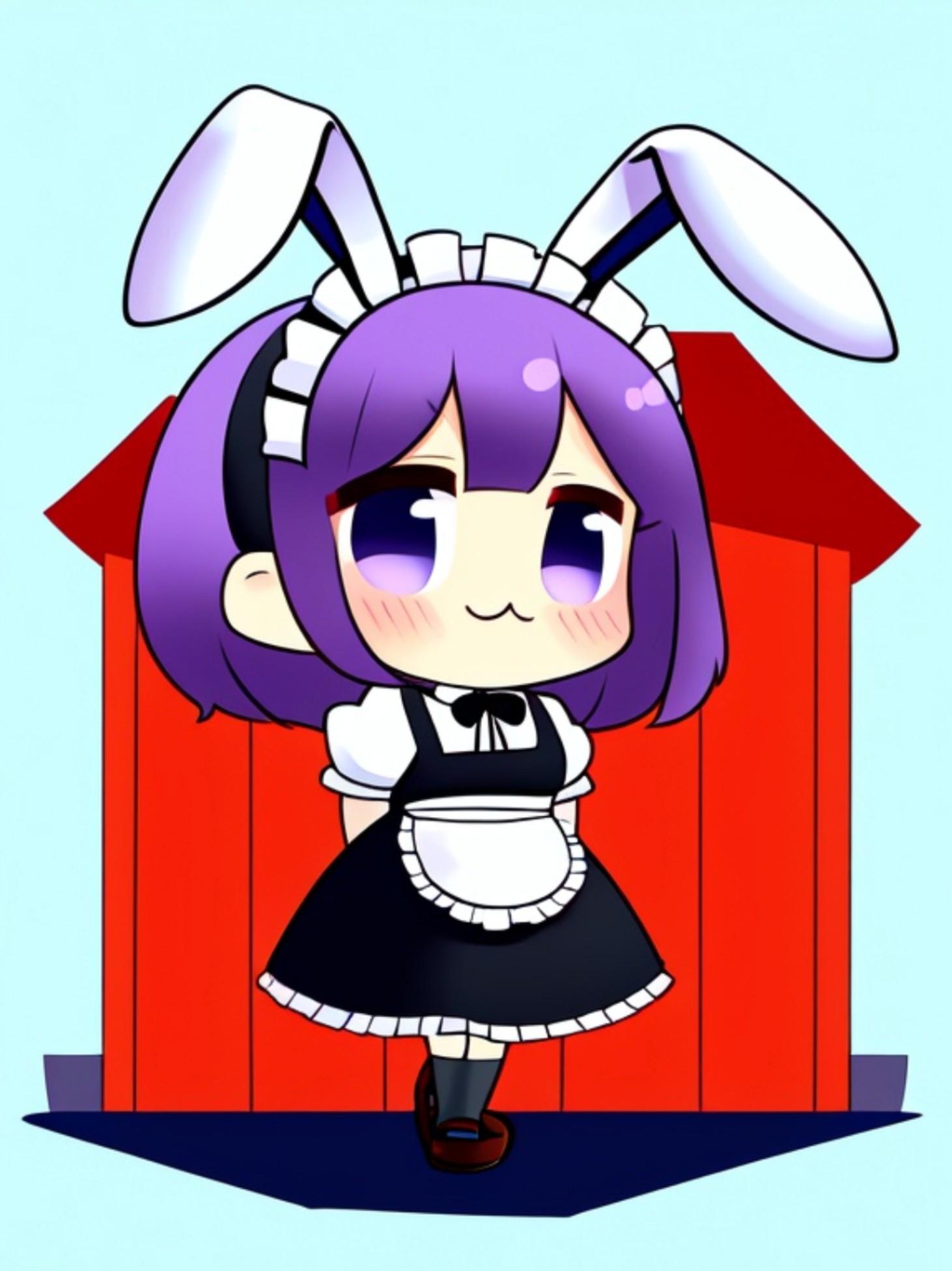 メイドバニーの紫髪ちゃん | の人気AIイラスト・グラビア