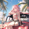 車と女の子 2枚目