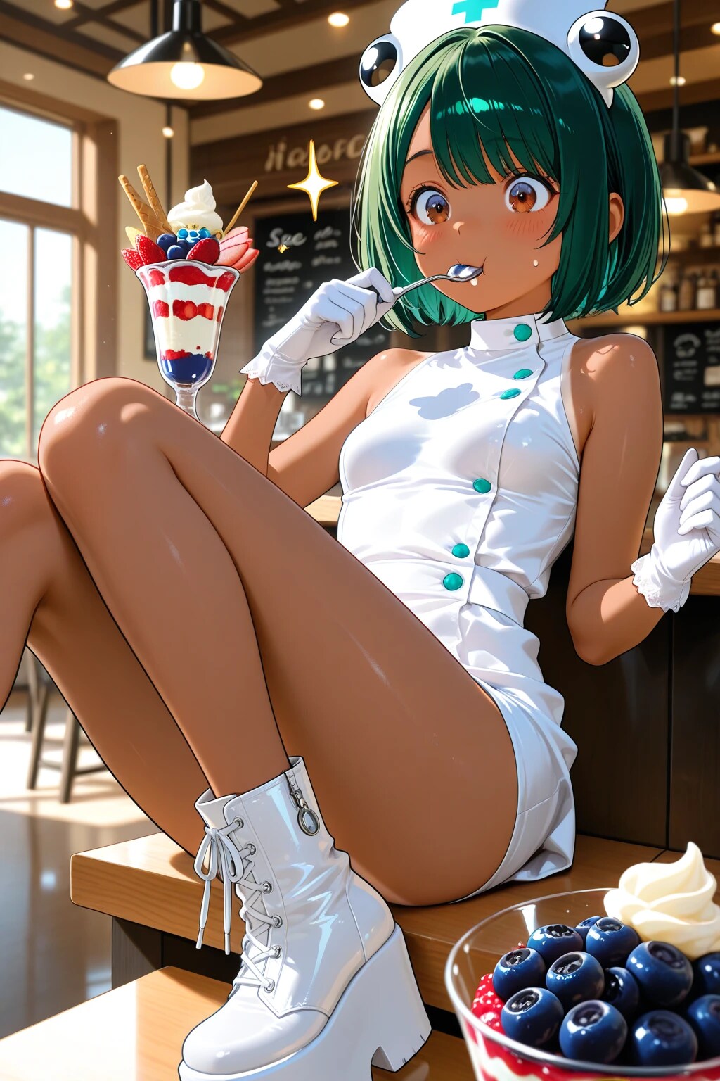 ブルーベリーパフェ