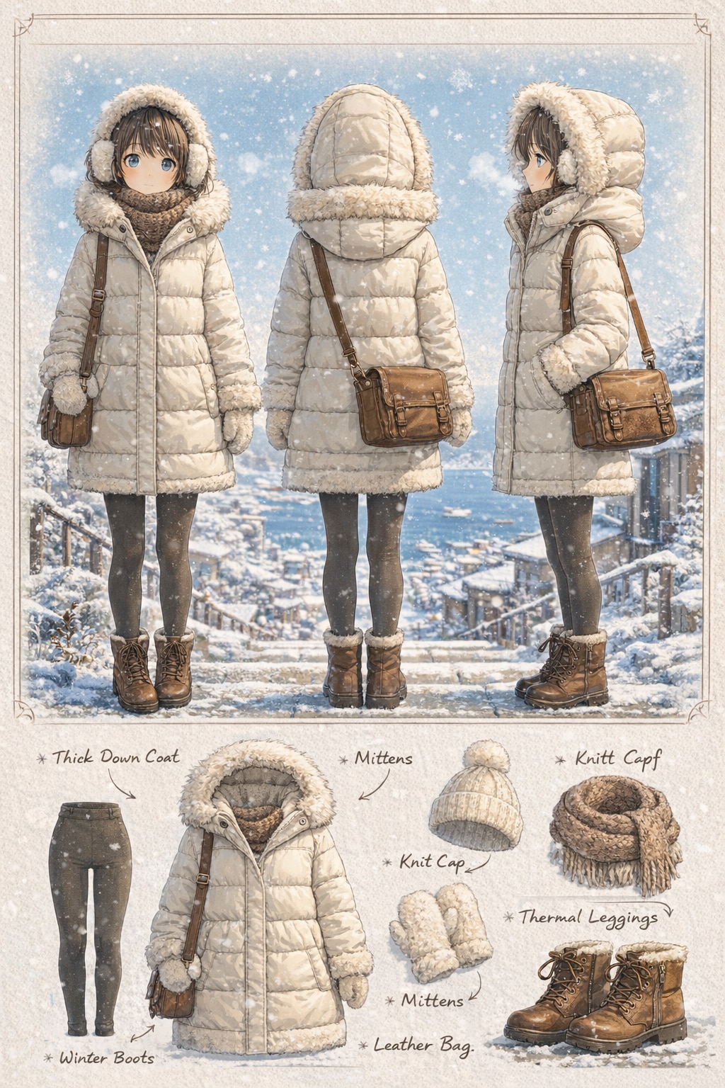 冬の港町と、白い息