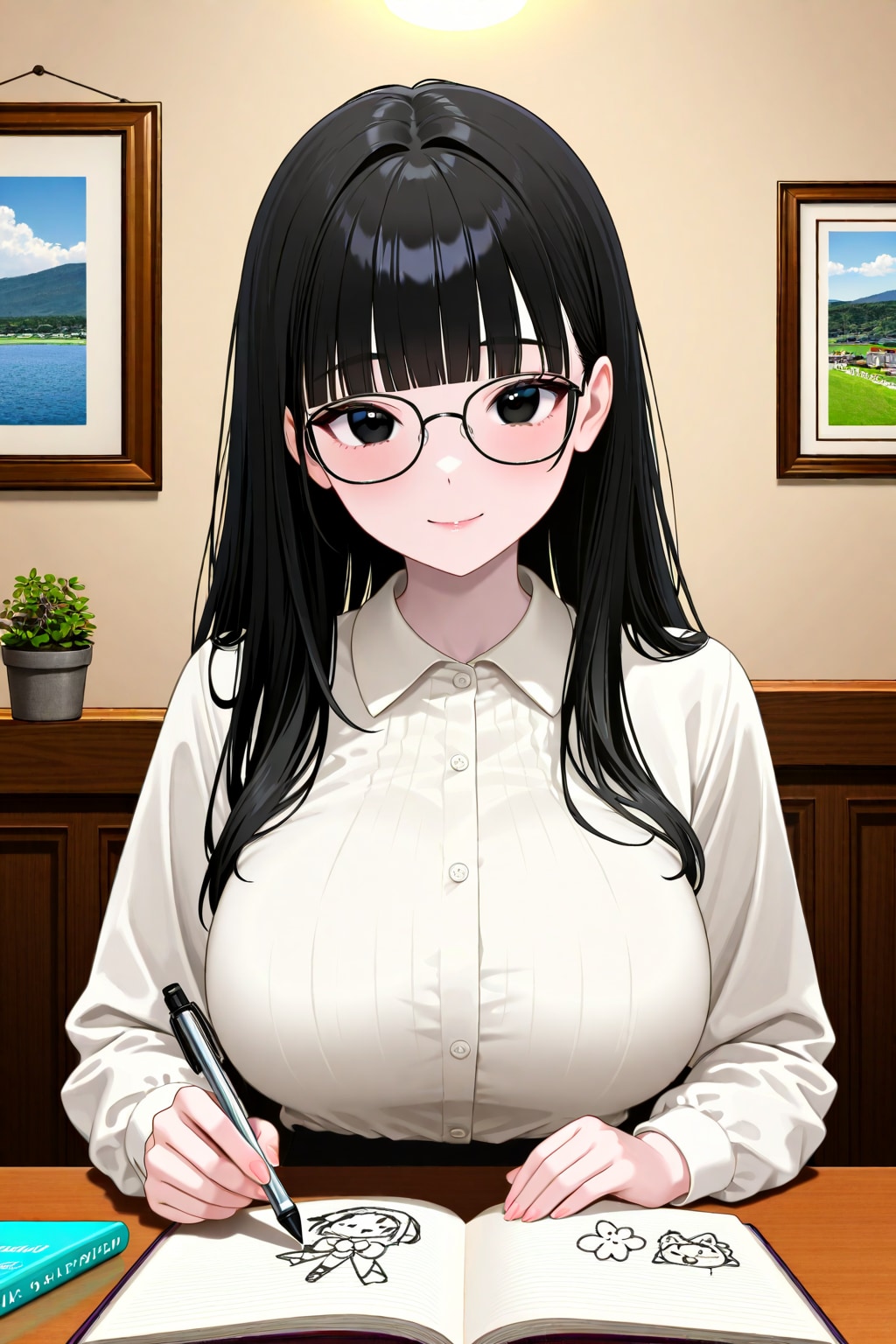 絵本を作るサキちゃん