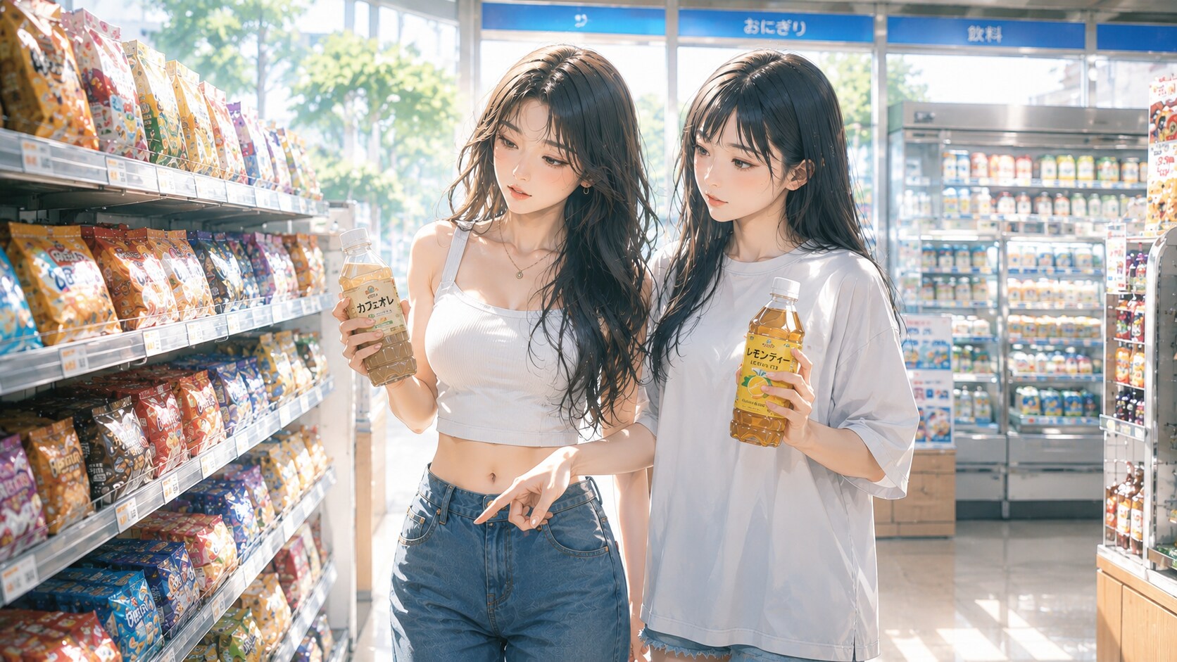 姉妹でコンビニ