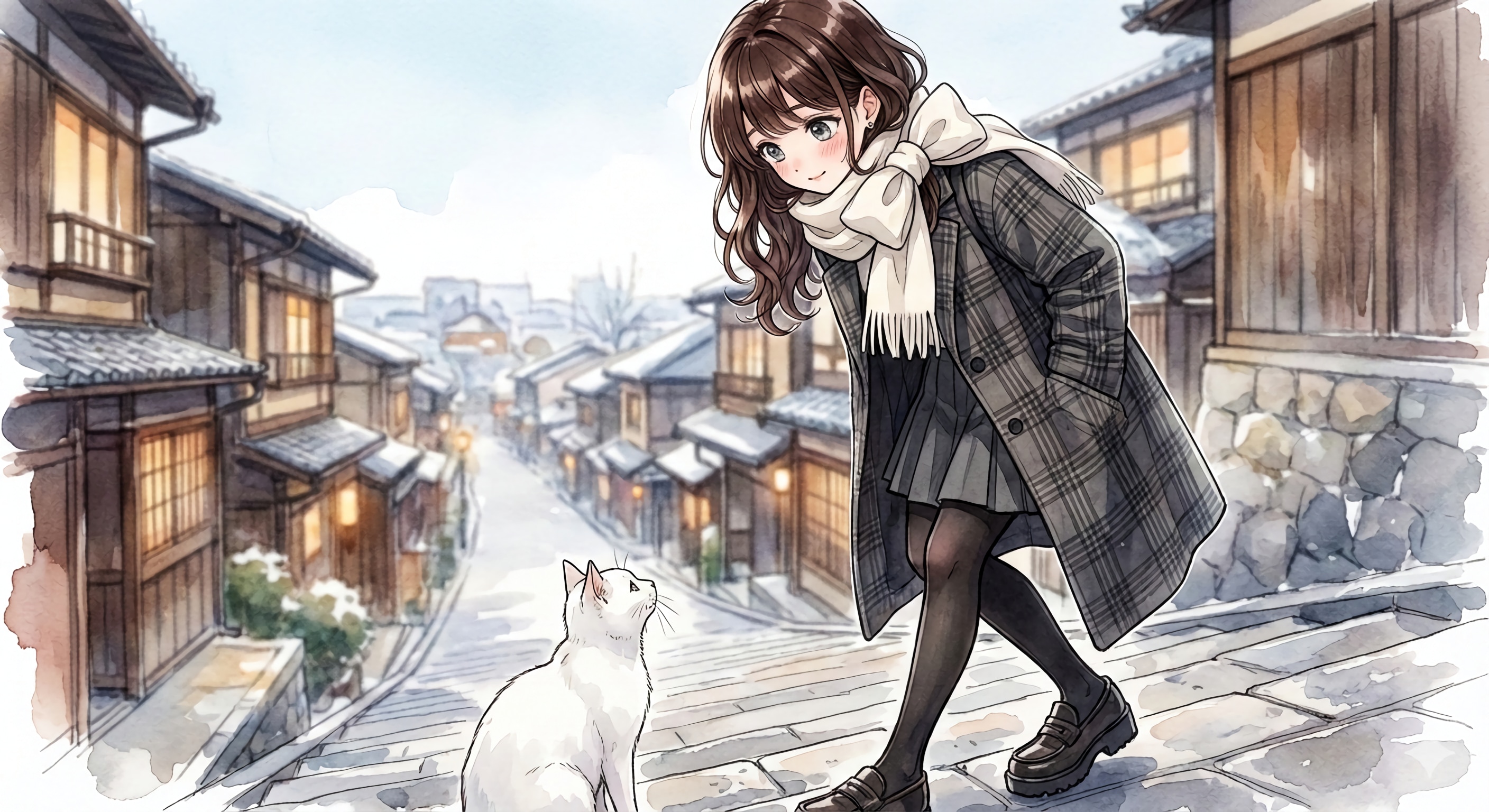 お散歩〜白にゃんこ発見🐱✨ | の人気AIイラスト・グラビア