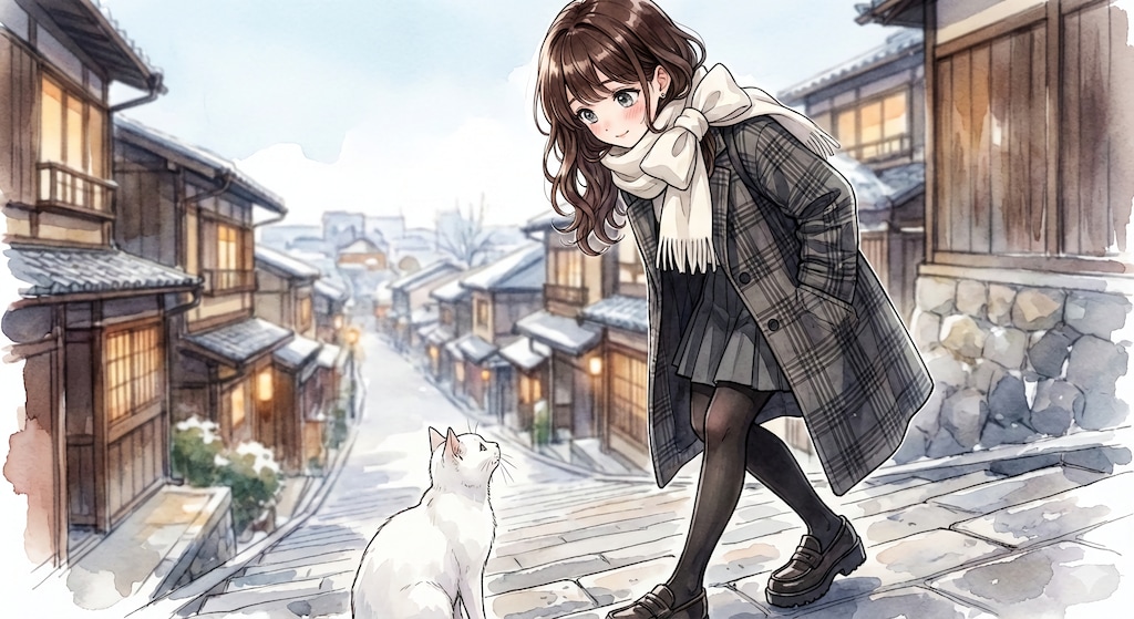 お散歩〜白にゃんこ発見🐱✨