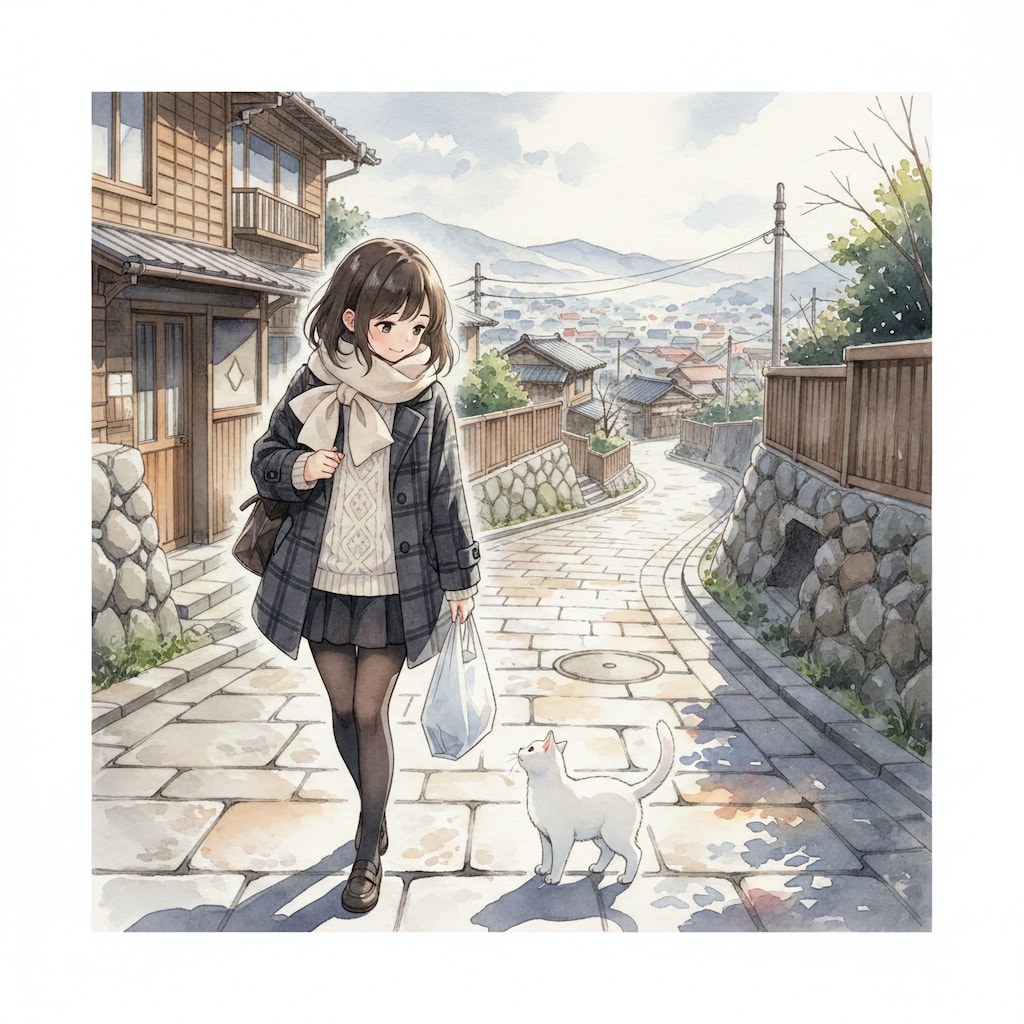 お散歩〜白にゃんこ発見🐱✨