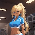 金髪ポニーテールのジムトレーナー 4枚目