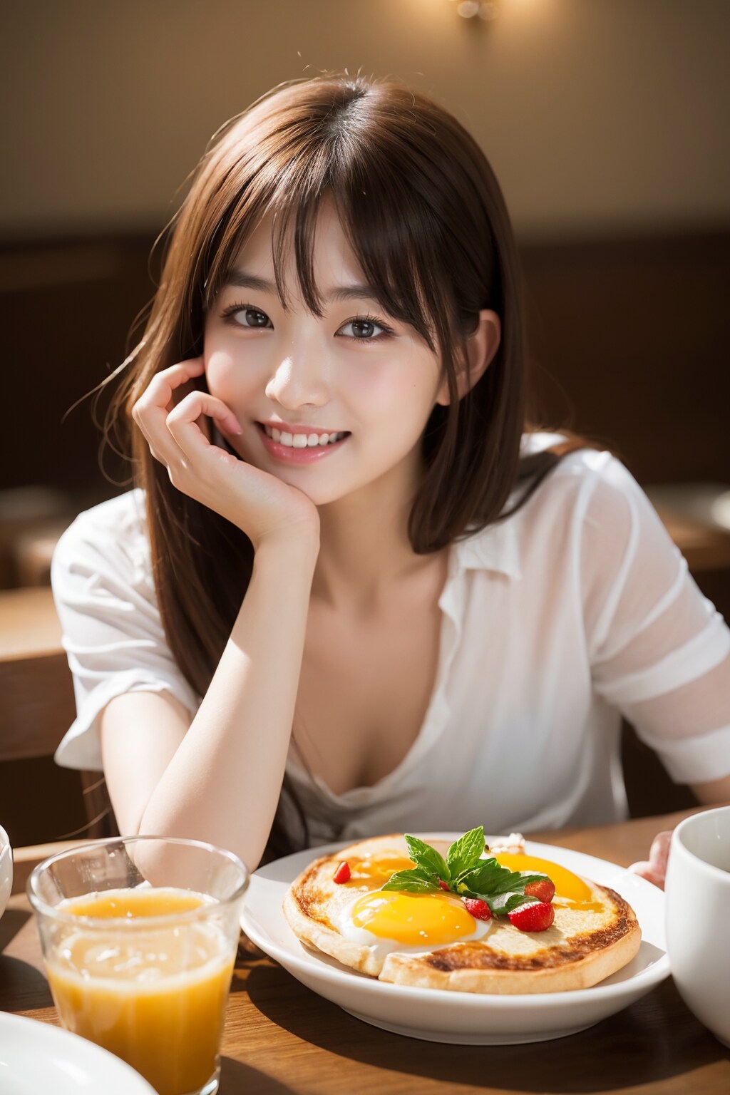 朝ご飯食べて❤