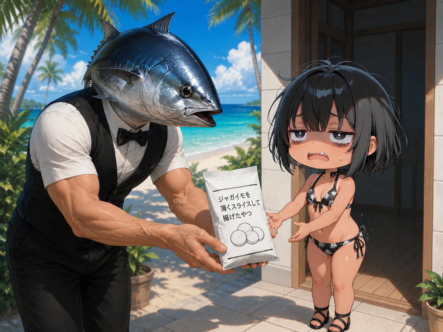 に、にいちゃん…「なふさぶそく」のポテチもらったよぅ…