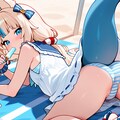 SamekoSabaが砂浜でアイスを咥えながらグラビアパンチラ 3枚目