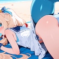 SamekoSabaが砂浜でアイスを咥えながらグラビアパンチラ 10枚目