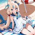 SamekoSabaが砂浜でアイスを咥えながらグラビアパンチラ 11枚目
