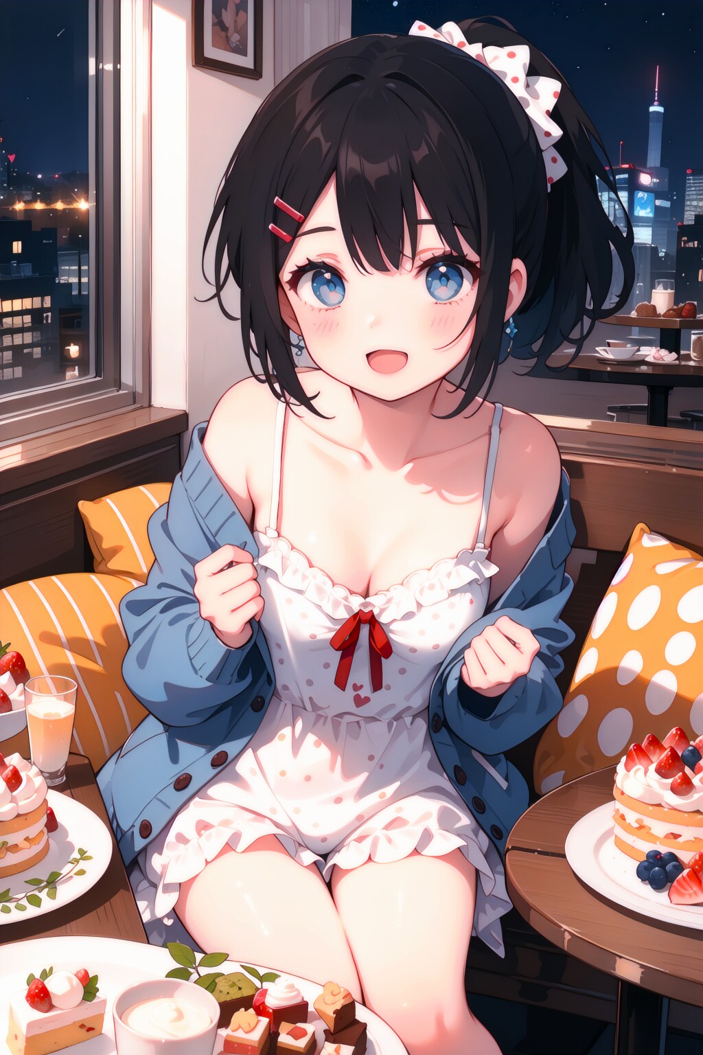 夜のケーキ