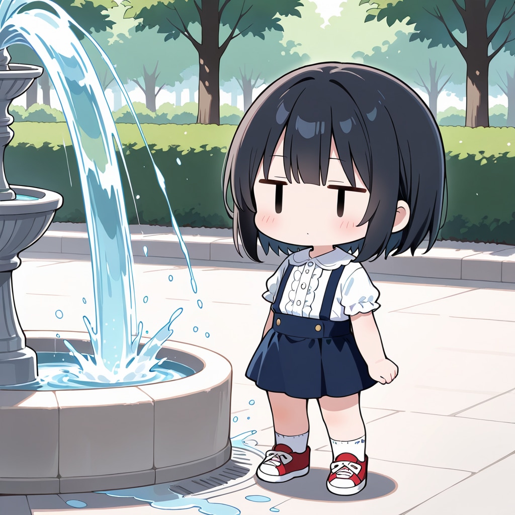 噴水を見に行く