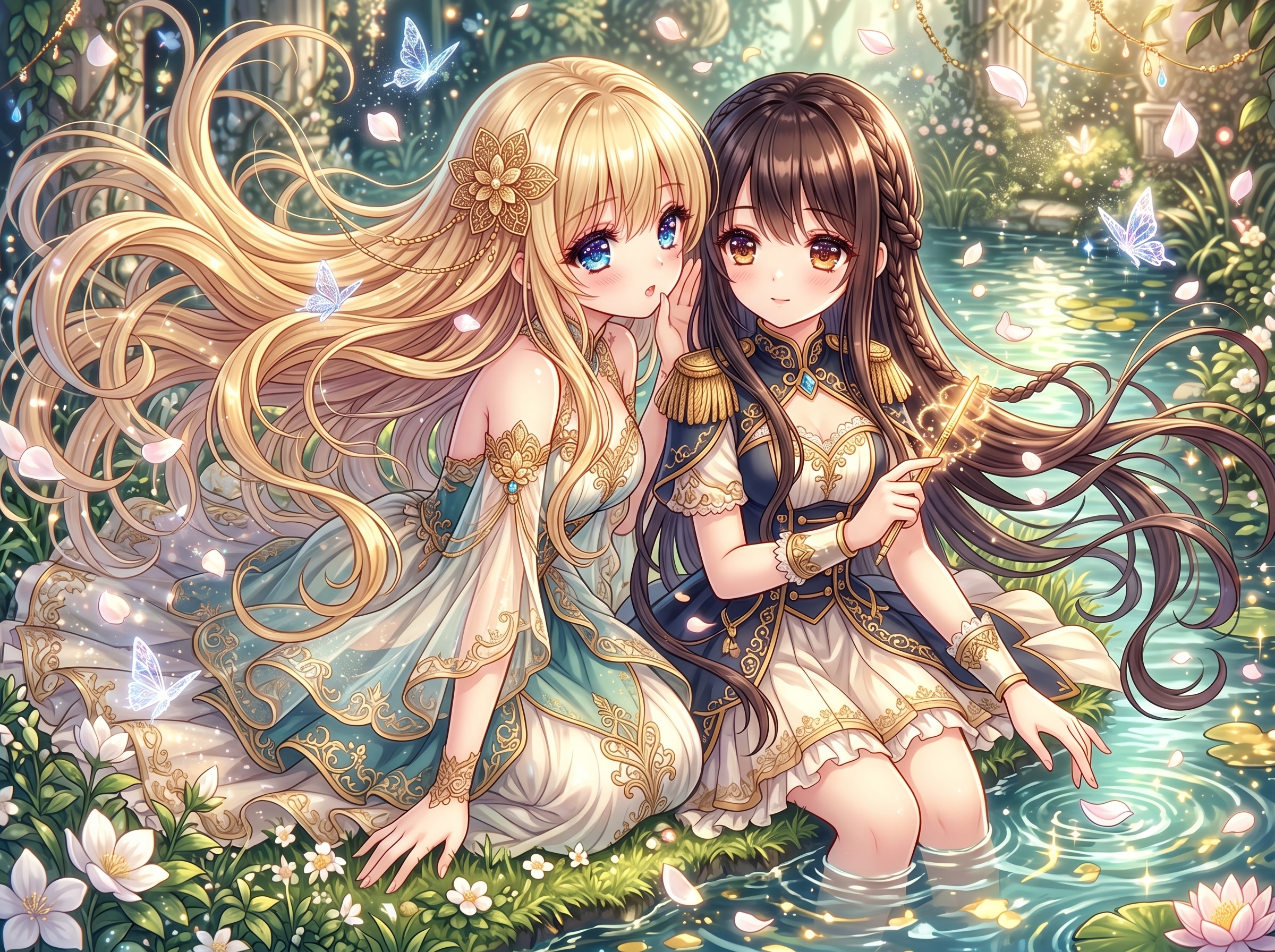 湖畔に囁く金の花 | の人気AIイラスト・グラビア