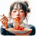（注）ただスパゲッティを食べているイラストなのですが、少々下品なので、あまりオススメしません。 3枚目