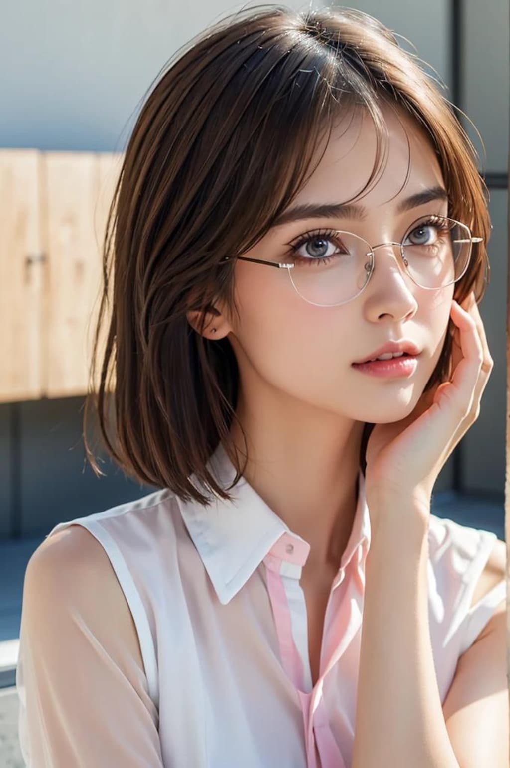 シャツを着た少女