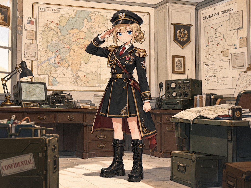 敬礼する少女21