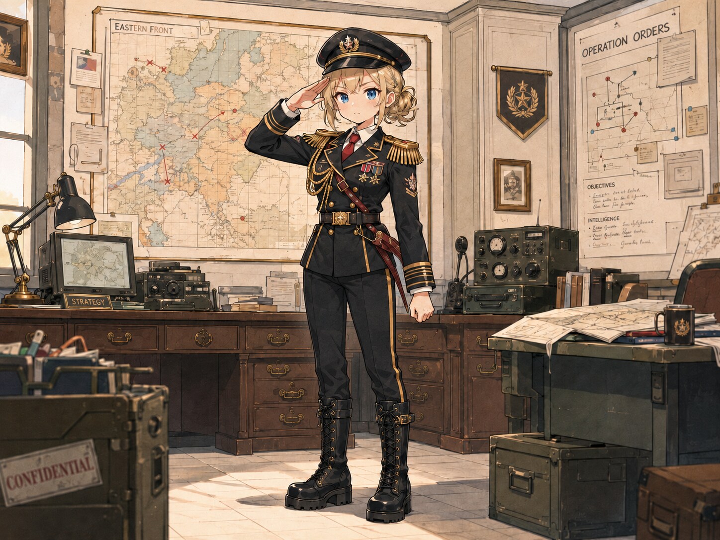 敬礼する少女21