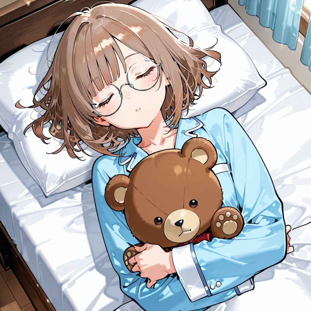 すやすや茶髪メガネっ娘ちゃん | の人気AIイラスト・グラビア