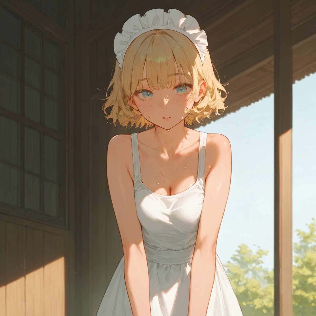 夏にタンクトップメイドさん | の人気AIイラスト・グラビア