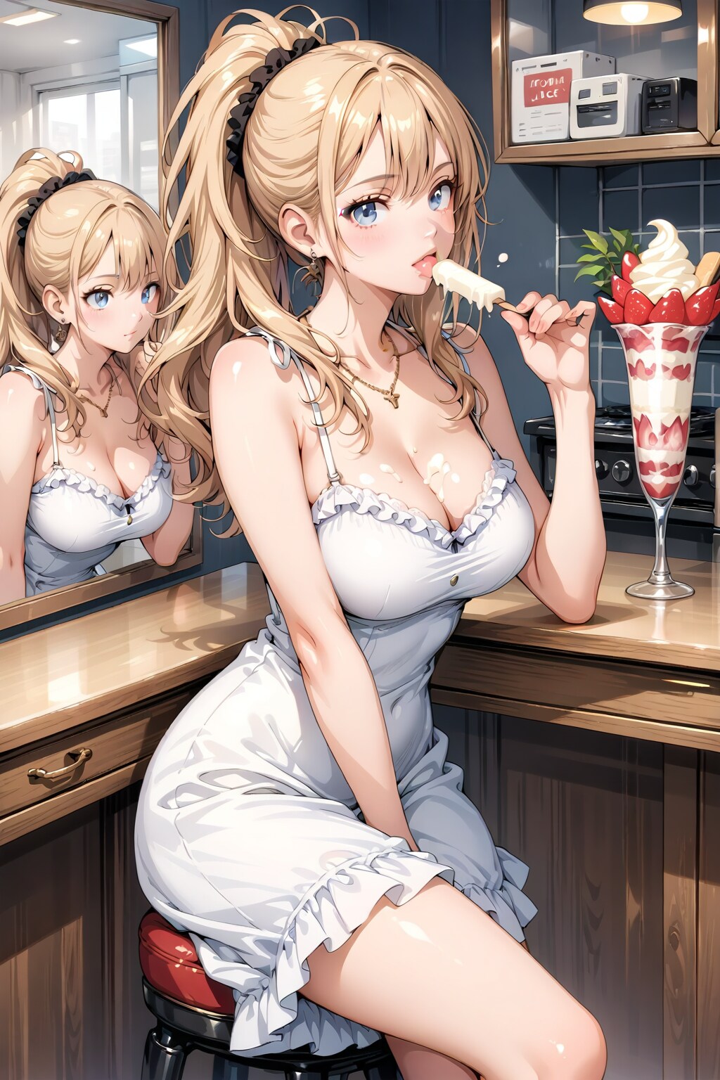 暑すぎるからアイスをペロり | の人気AIイラスト・グラビア