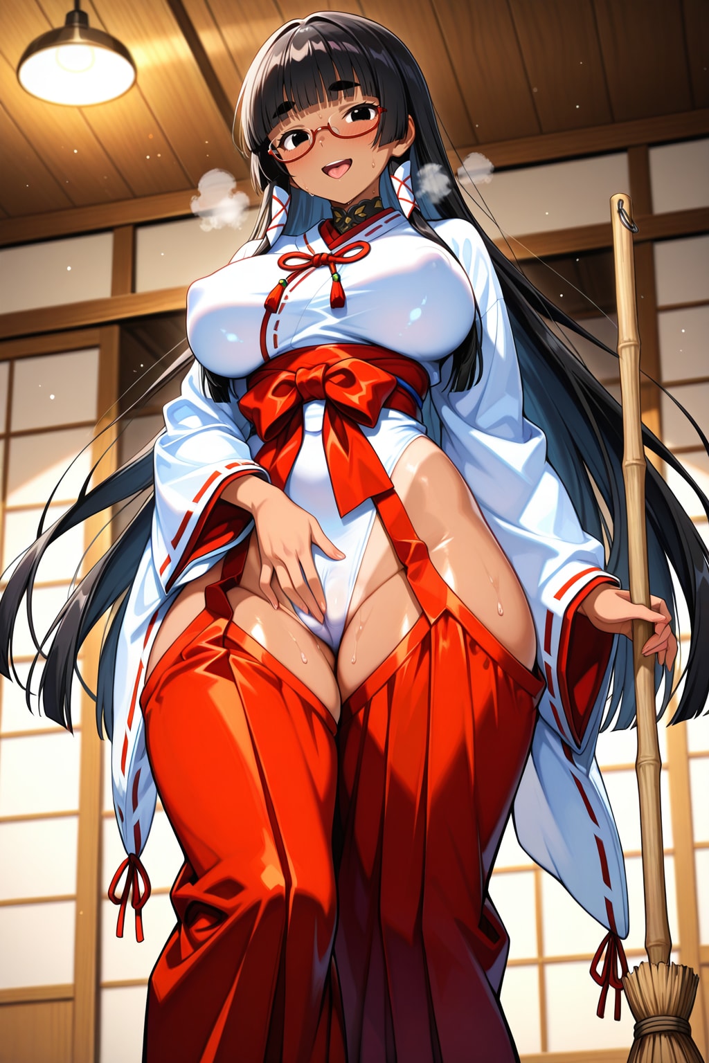 巫女レオタード太まゆ姉ちゃん