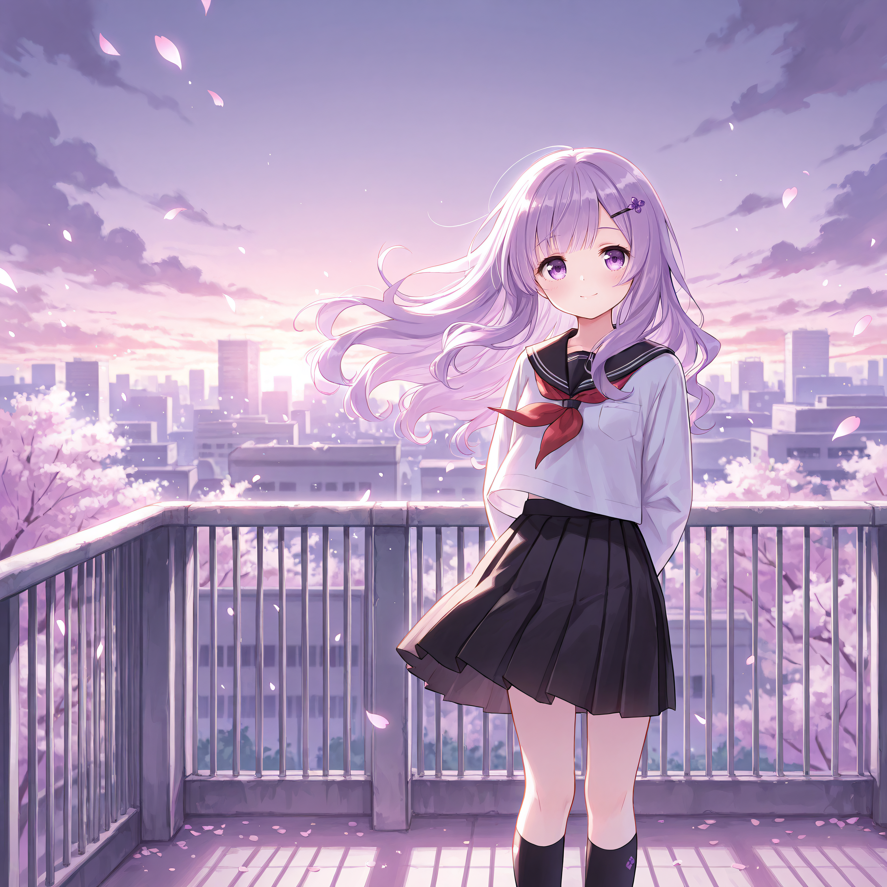 屋上少女 | の人気AIイラスト・グラビア