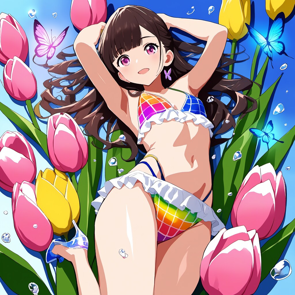 花と蝶と少女✨️