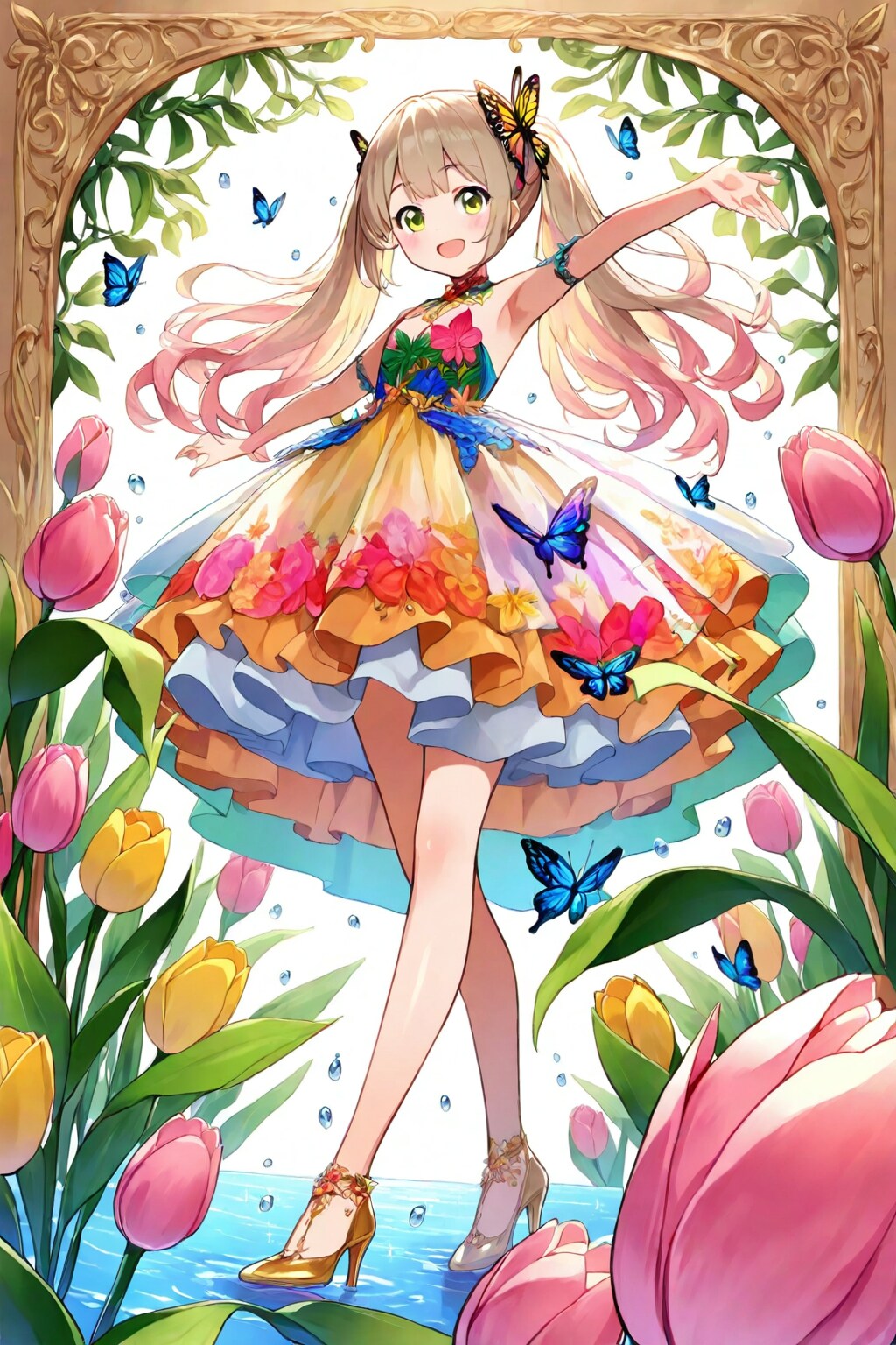 花と蝶と少女✨️