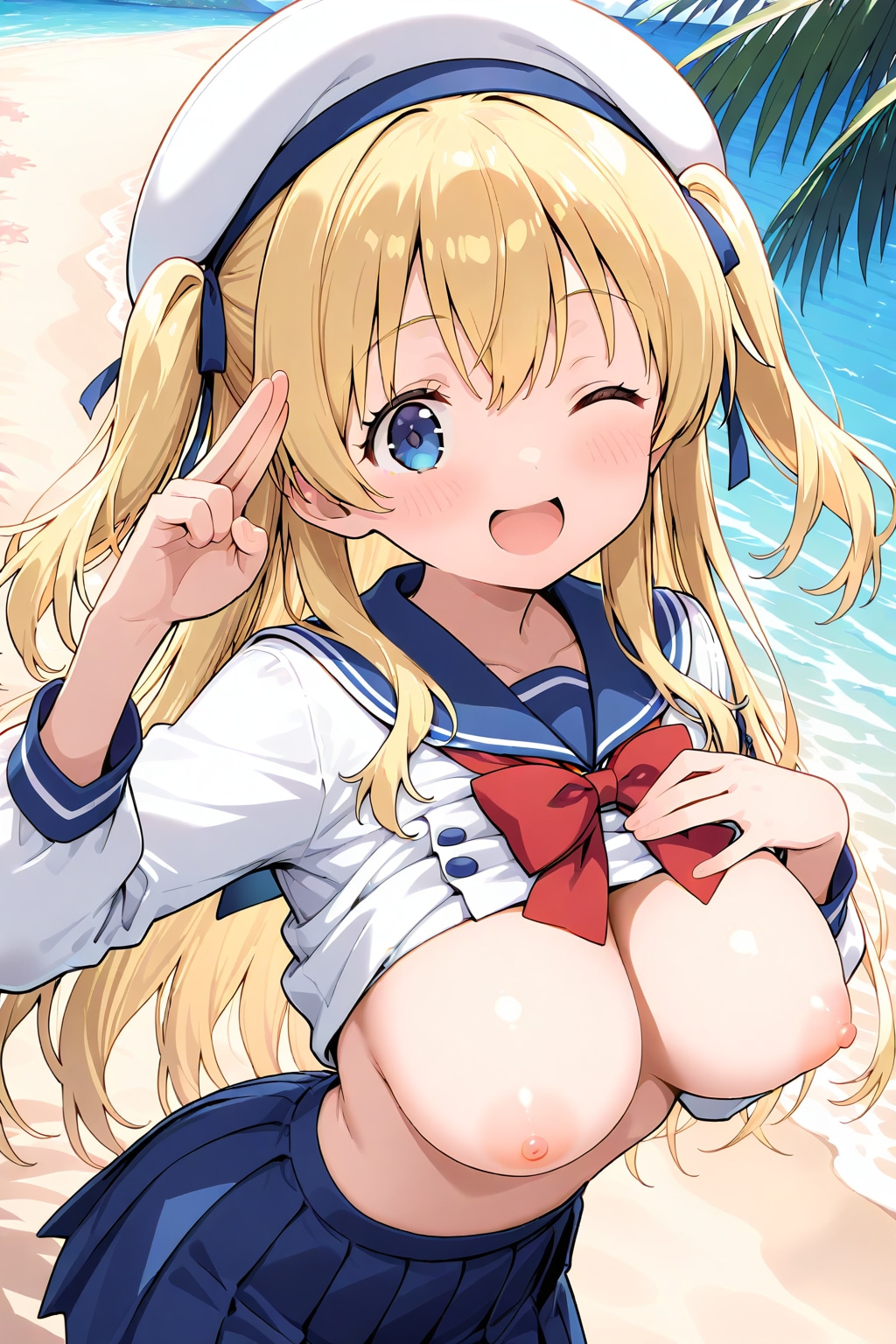 海でテンションが上がった女の子