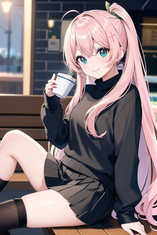 桃髪ロング娘