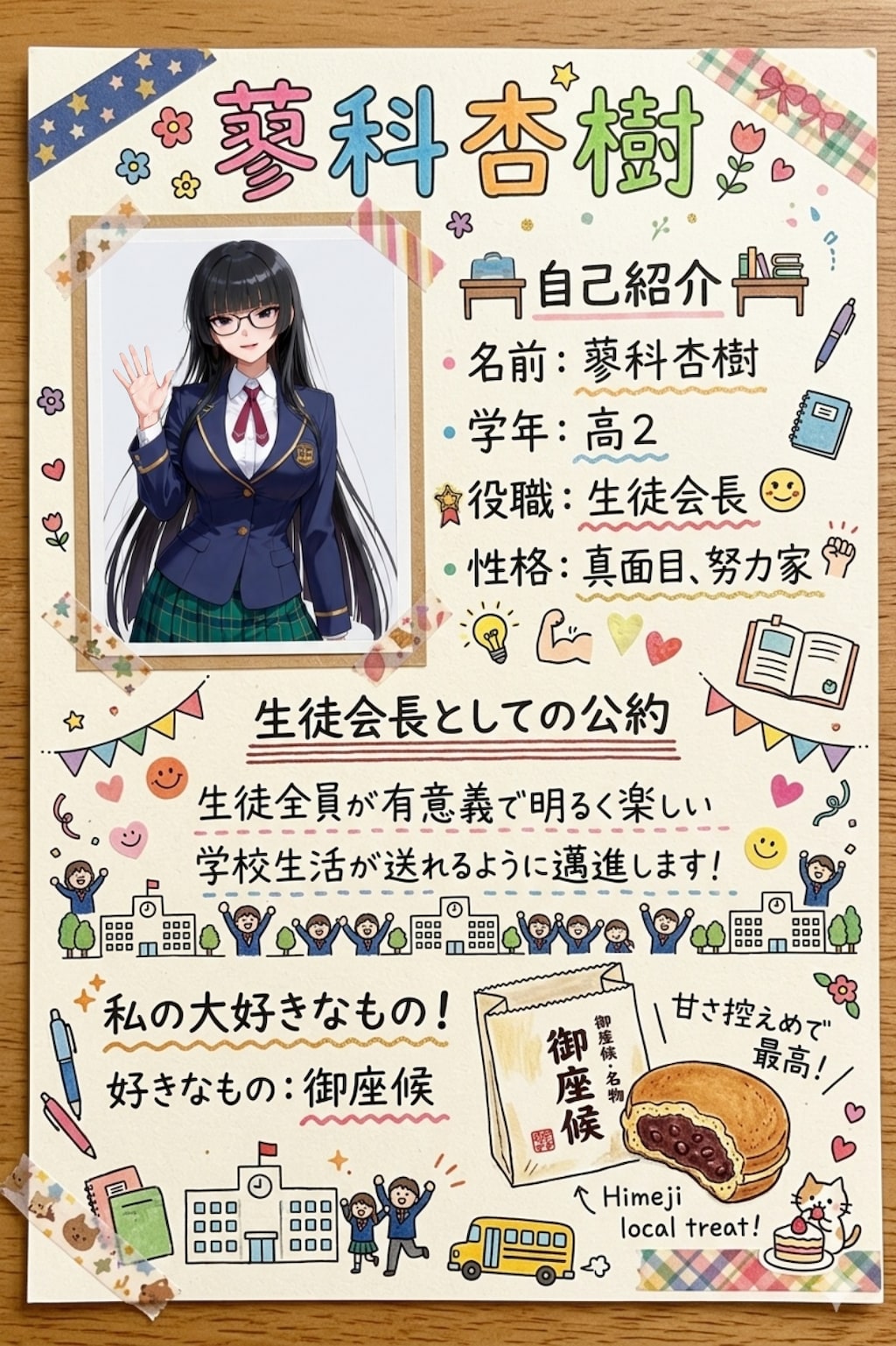 蓼科杏樹直筆カード